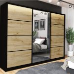 Szafa przesuwna VIP 270 cm z lustrem i szufladami dąb wotan