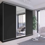 Szafa przesuwna 270 cm z lustrem czarny mat
