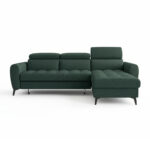 Narożnik z funkcją spania Bjorn uniwersalny L-kształtny z pojemnikiem na pościel zielona plecionka