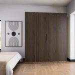 Szafa Kaja 200 cm dąb evoke z czarnymi lamelami