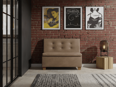 Ławka tapicerowana Barcelona 80x55 ze schowkiem jasnobrązowy welur