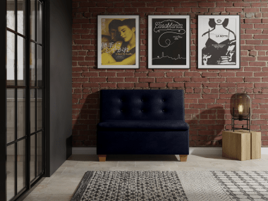 Ławka tapicerowana Barcelona 100x55 ze schowkiem granatowy welur