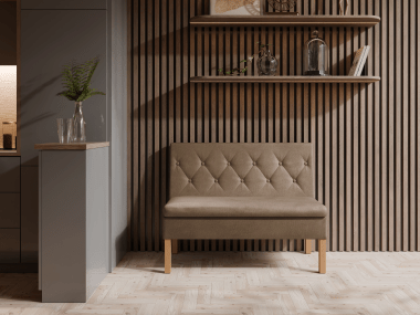 Ławka tapicerowana Praga 80x55 ze schowkiem jasnobrązowy welur