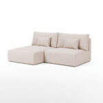 Narożnik z funkcją spania Modulo uniwersalny L-kształtny z pojemnikiem na pościel beżowa plecionka