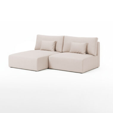 Narożnik z funkcją spania Modulo uniwersalny L-kształtny z pojemnikiem na pościel beżowa plecionka