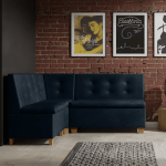 Narożnik kuchenny Barcelona 140x180 ze schowkami granatowy welur