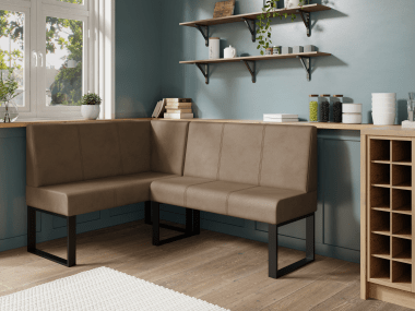 Narożnik kuchenny Berlin 130x170 jasnobrązowy welur