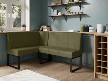 Narożnik kuchenny Berlin 140x160 oliwkowy welur