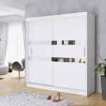 Szafa przesuwna Capri 100 cm z lustrem biała