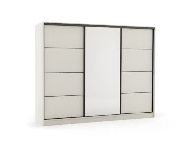 Szafa przesuwna Kashi 250 cm z lustrem kaszmir