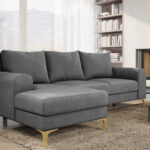 Narożnik z funkcją spania Instra lewy L-kształtny z pojemnikiem na pościel szary welur