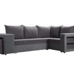 Narożnik z funkcją spania Milano prawy L-kształtny z pojemnikiem na pościel szary plusz