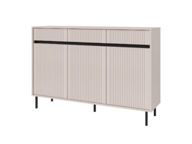 Komoda Osaka trzydrzwiowa z szufladami beż piaskowy