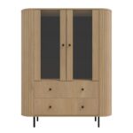 Duża witryna z szufladami Ovalio dąb Cremona