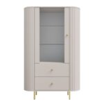Witryna z szufladami Ovalio beż piaskowy