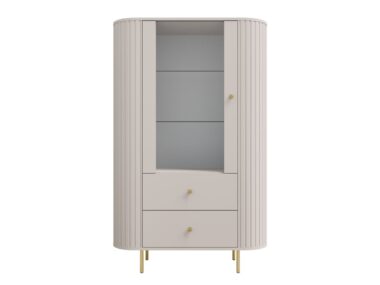 Witryna z szufladami Ovalio beż piaskowy