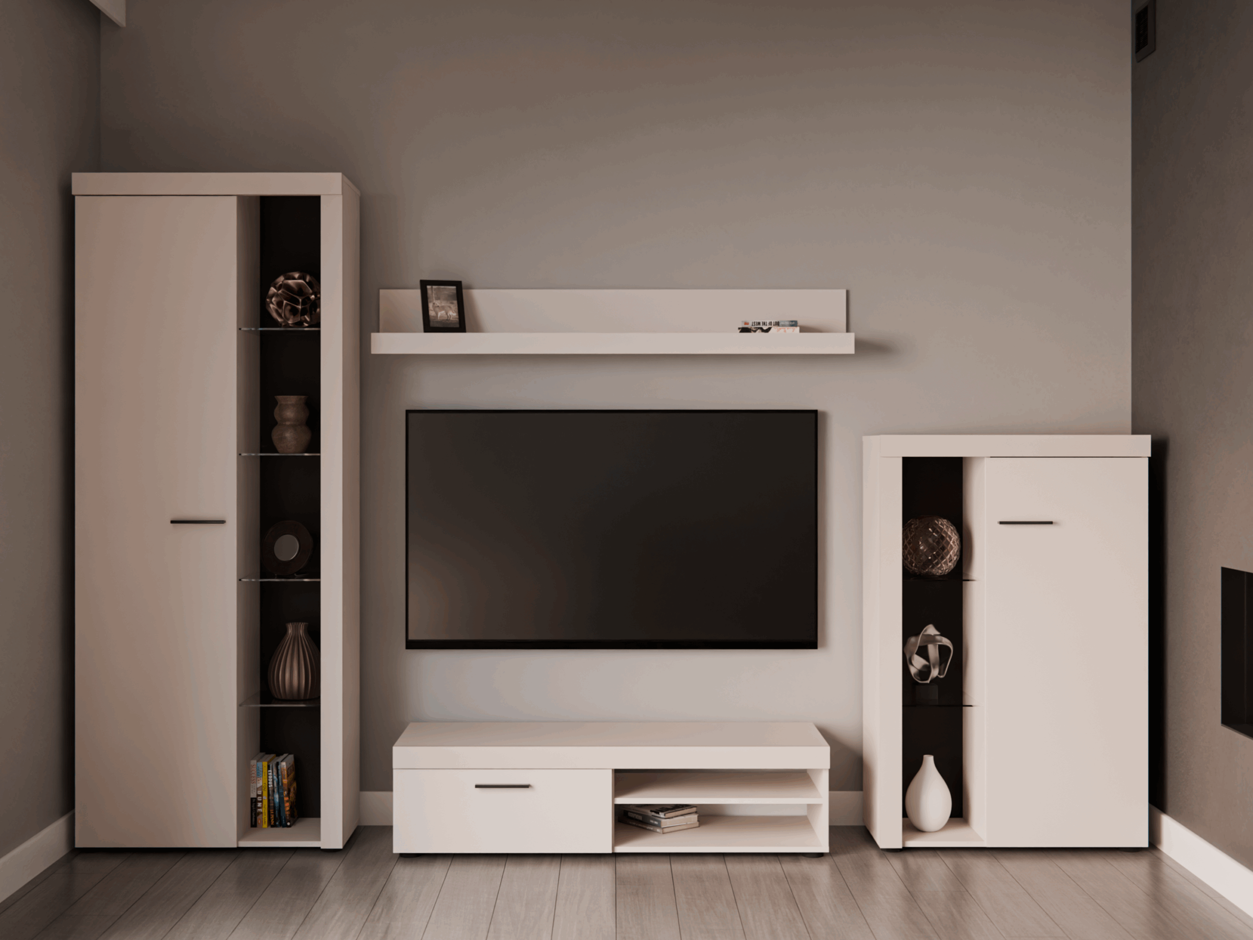 Nowoczesna meblościanka Rumba beż piaskowy