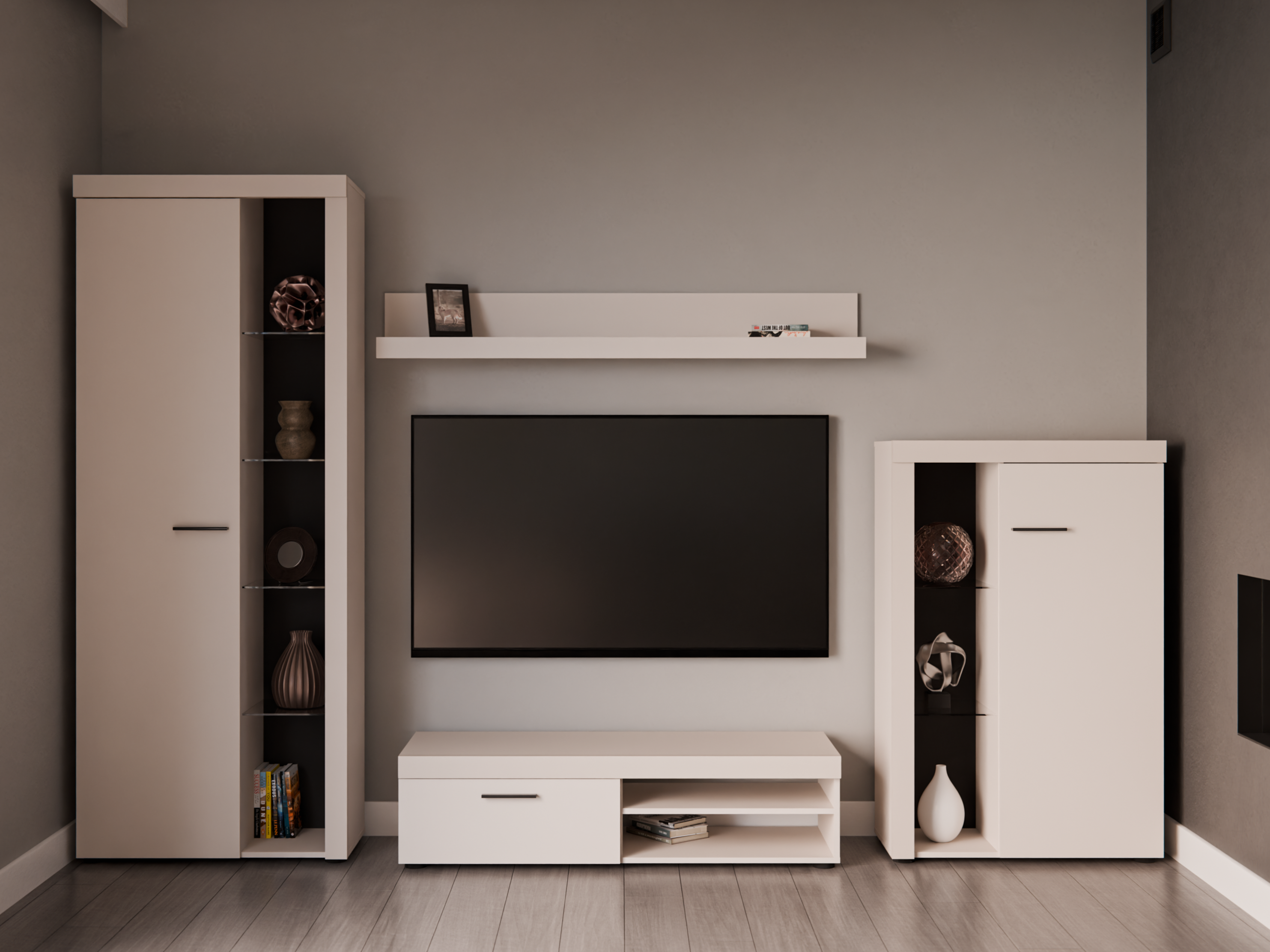 Nowoczesna meblościanka Rumba beż piaskowy