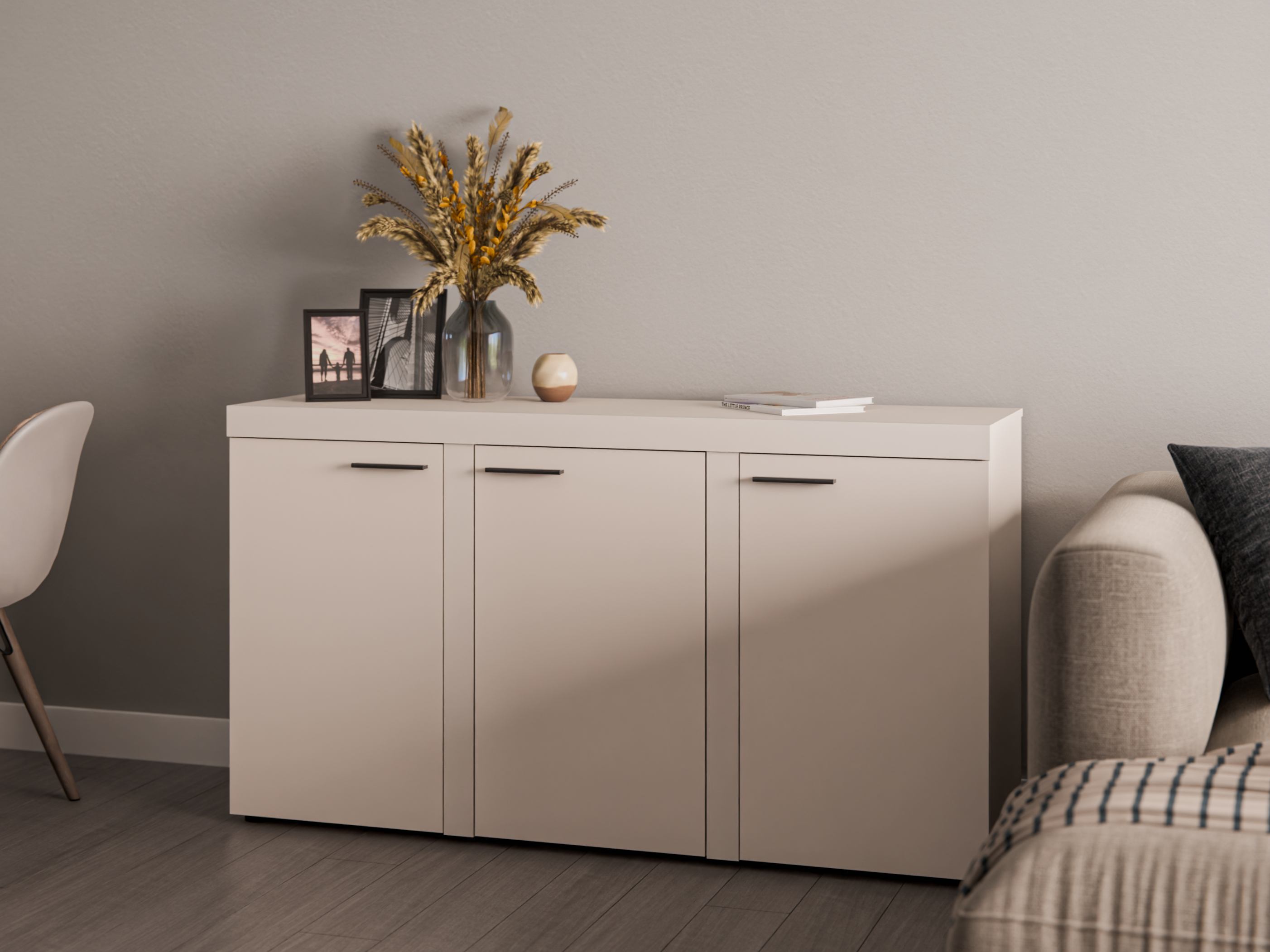 Komoda Rumba trzydrzwiowa beż piaskowy