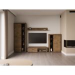 Pojemna meblościanka do salonu Rumba dąb lefkas