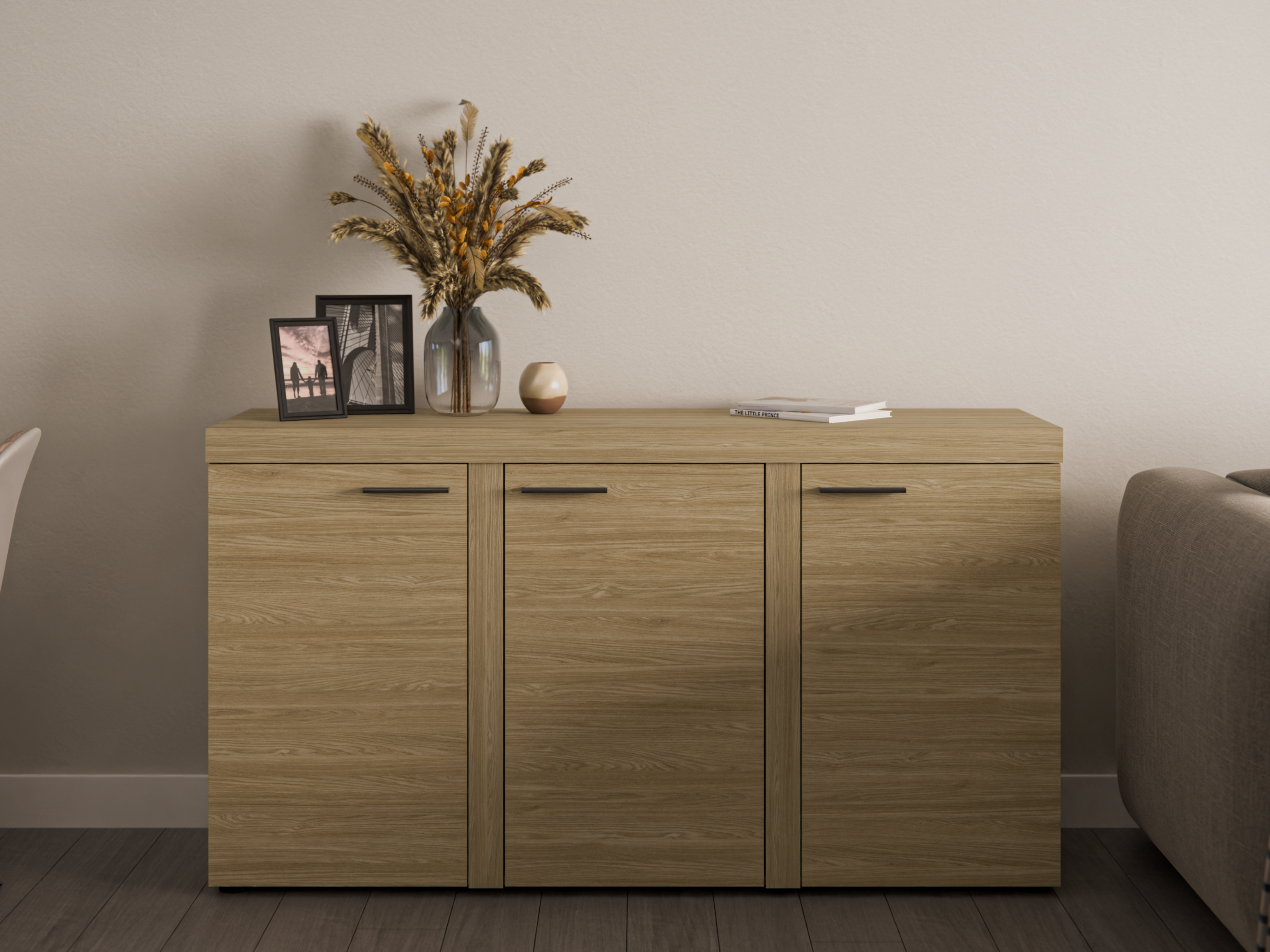 Komoda Rumba trzydrzwiowa dąb olejowany