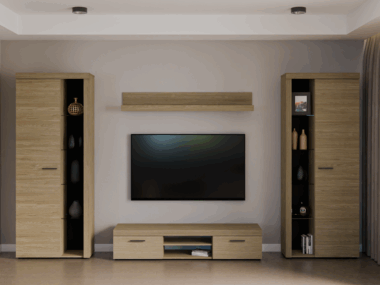 Nowoczesna meblościanka Rumba XL dąb olejowany