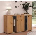 Komoda Salsa trzydrzwiowa z szufladą dąb artisan