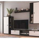 Meblościanka do pokoju dziennego kolor  biały/matera Salsa Lamele