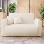 Amerykanka z funkcją spania Lana z pojemnikiem na pościel kremowa boucle