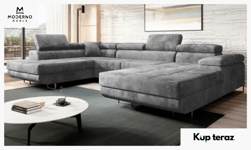 3. Szary lewostronny narożnik z funkcją spania VARBERG