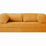 Kanapa piankowa Foamy z funkcją spania pomarańczowy sztruks