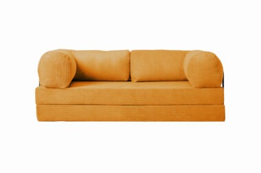 Kanapa piankowa Foamy z funkcją spania pomarańczowy sztruks