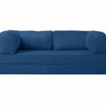 Kanapa piankowa Foamy z funkcją spania niebieski sztruks