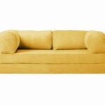 Kanapa piankowa Foamy z funkcją spania żółty sztruks