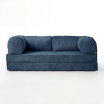 Kanapa piankowa Foamy z funkcją spania niebieski sztruks