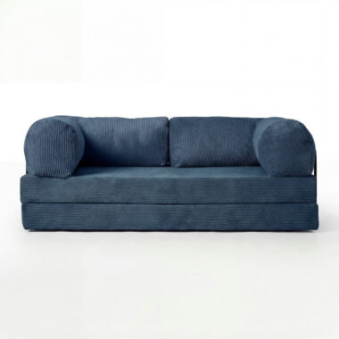 Kanapa piankowa Foamy z funkcją spania niebieski sztruks