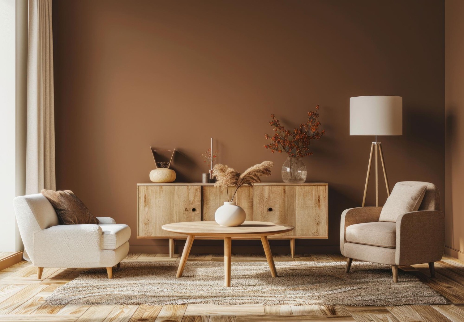 Jaki kolor ścian do brązowych mebli? Najlepsze kolory i aranżacje z brązowym w roli głównej!