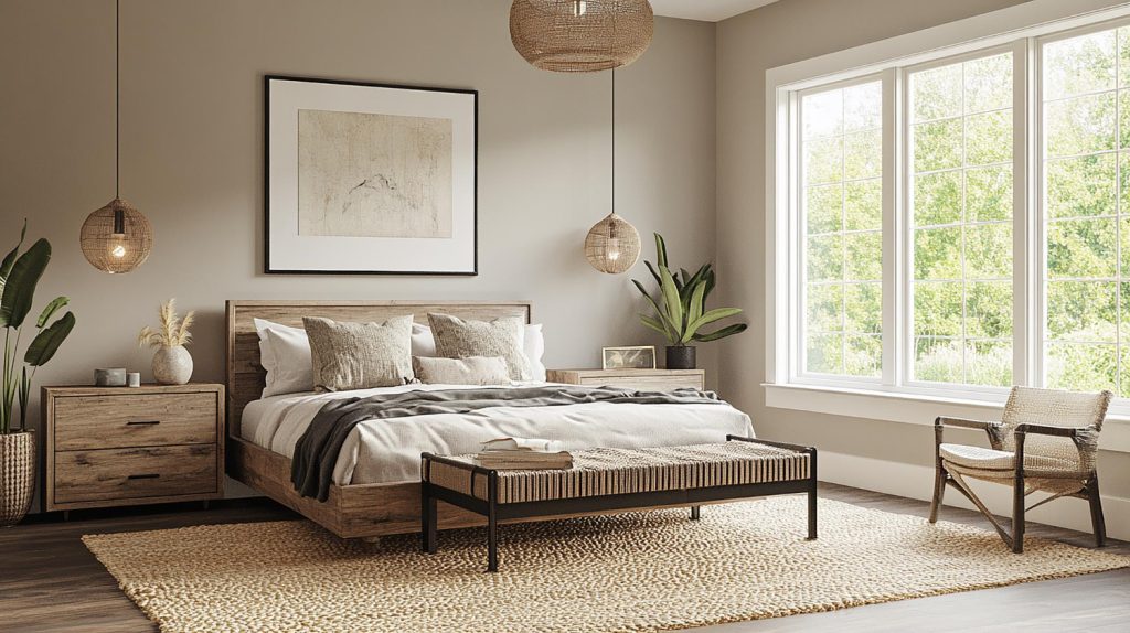 Sypialnia w kolorach ziemi