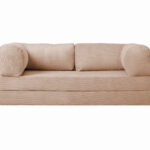 Kanapa piankowa Foamy z funkcją spania beżowy sztruks