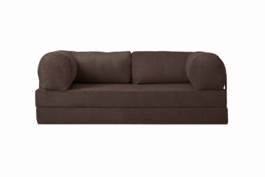 Kanapa piankowa Foamy z funkcją spania brązowy sztruks