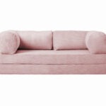 Kanapa piankowa Foamy z funkcją spania jasnoróżowy sztruks