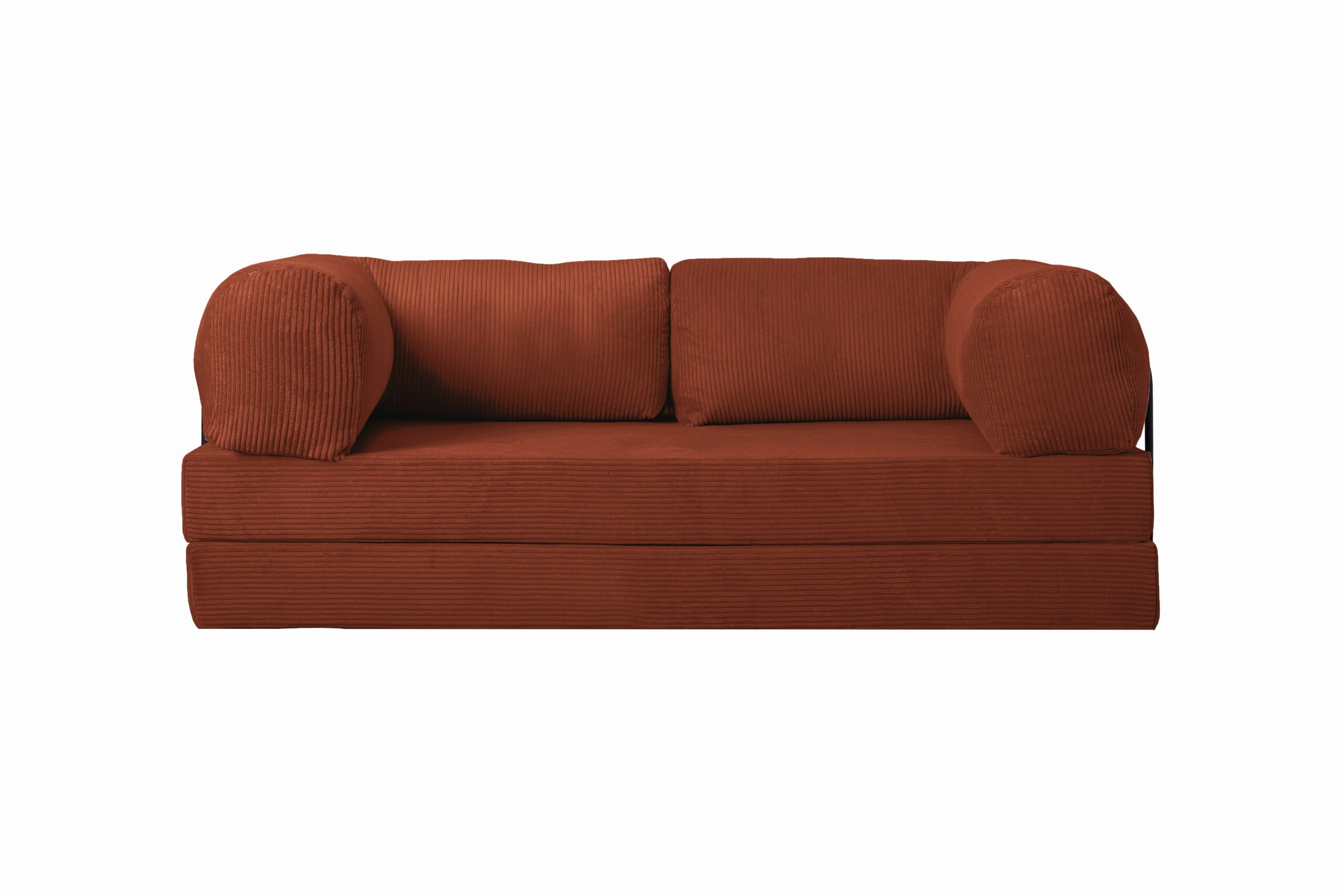 Kanapa piankowa Foamy z funkcją spania rudy sztruks