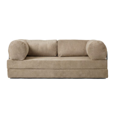 Kanapa piankowa Foamy z funkcją spania beżowy sztruks