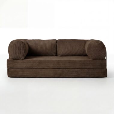 Kanapa piankowa Foamy z funkcją spania brązowy sztruks