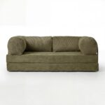 Kanapa piankowa Foamy z funkcją spania khaki sztruks