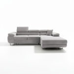 Narożnik z funkcją spania Astorp L prawy z regulowanymi zagłówkami szary sztruks