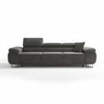 Kanapa z funkcją spania Astorp z regulowanymi zagłówkami grafitowy sztruks