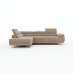 Narożnik z funkcją spania Astorp lewy L-kształtny z pojemnikiem na pościel beżowy sztruks