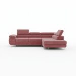 Narożnik z funkcją spania Astorp prawy L-kształtny z regulowanymi zagłówkami brudny róż sztruks