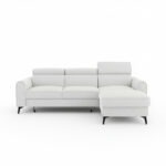 Narożnik z funkcją spania Bello uniwersalny L-kształtny z pojemnikiem na pościel kremowy szenil